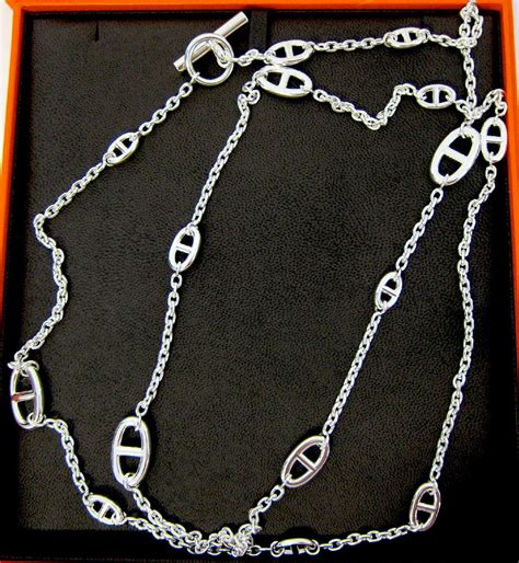 hermes silver necklace price